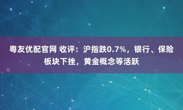 粤友优配官网 收评：沪指跌0.7%，银行、保险板块下挫，黄金概念等活跃