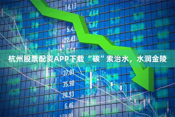 杭州股票配资APP下载 “碳”索治水，水润金陵